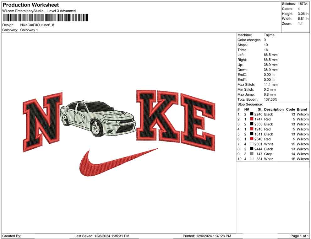 Nike Car Fil Outline