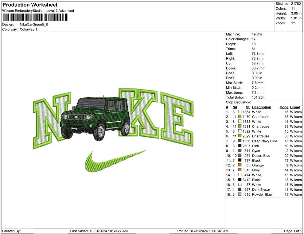 Nike Car Green