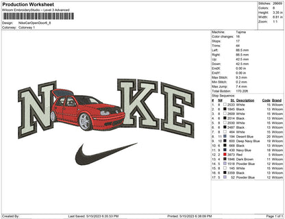 Nike Car open back door