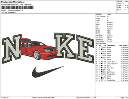 Nike Car open back door