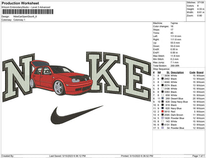 Nike Car open back door