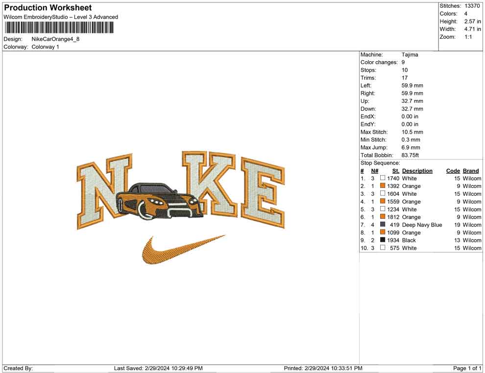 Nike Car Orange