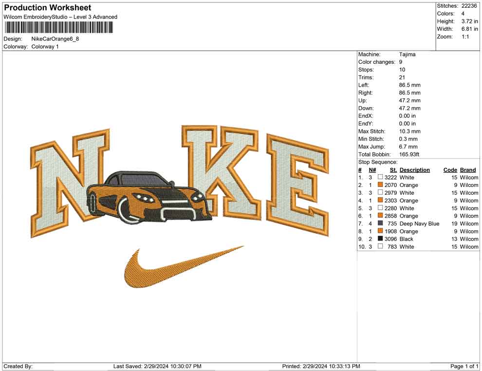 Nike Car Orange