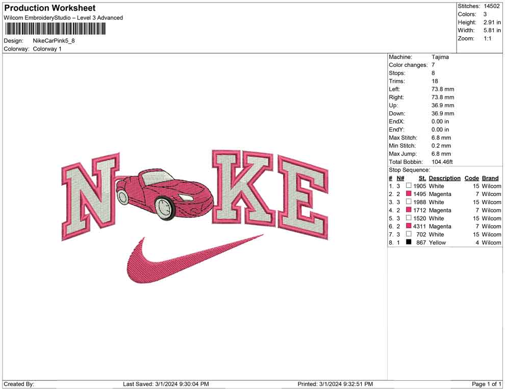 Nike Car Pink