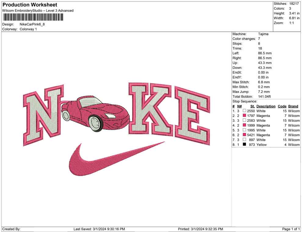 Nike Car Pink