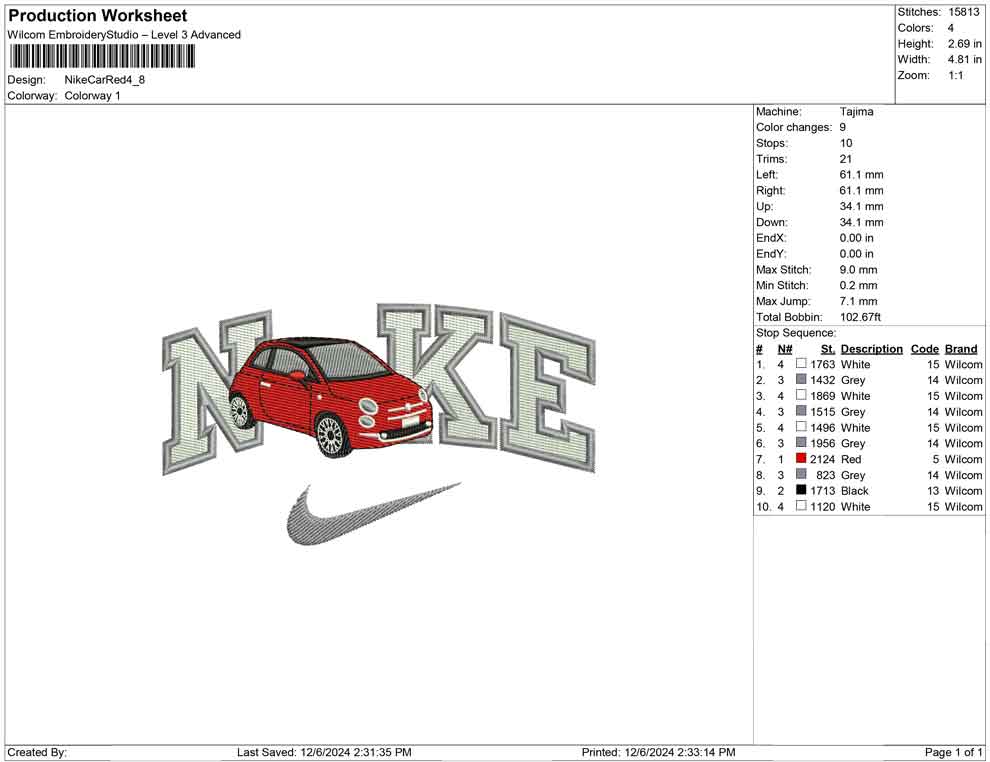 Nike Car Red