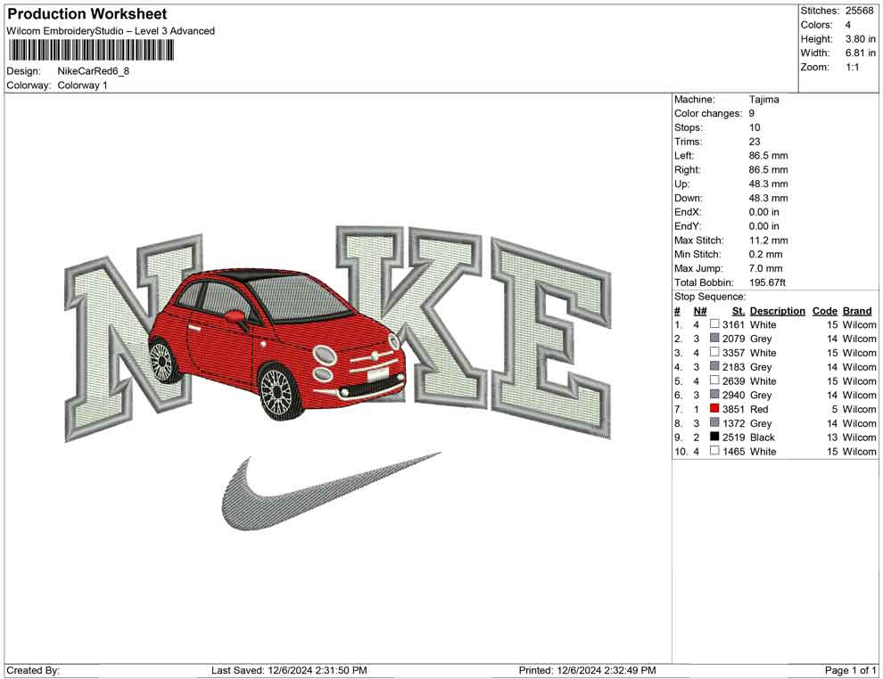 Nike Car Red