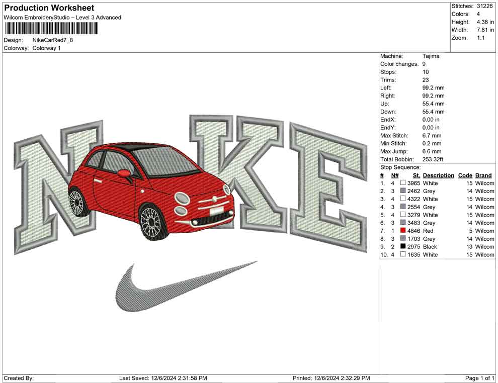 Nike Car Red