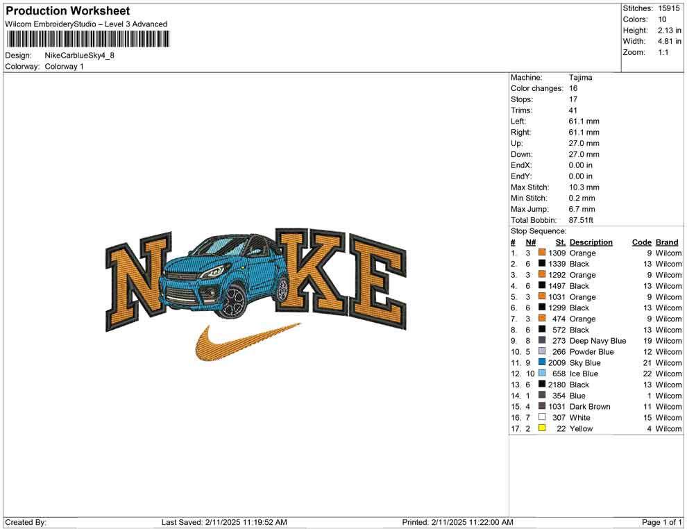 Nike Car blue Sky