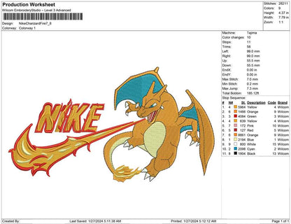 Nike Charizard fire