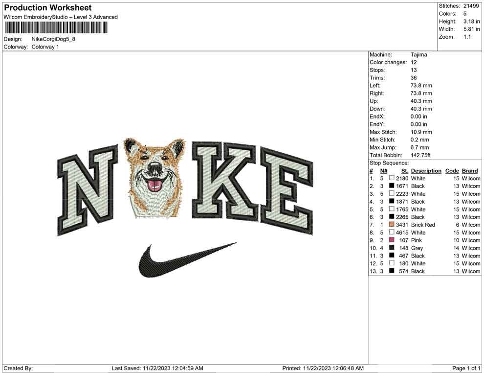 Nike Corgi Dog