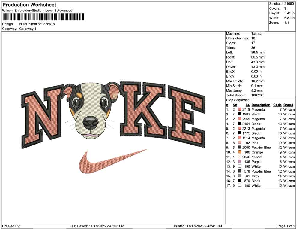 Nike Dalmation Face