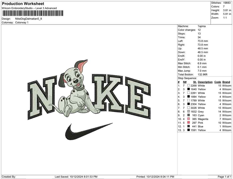 Nike Dog Dalmatian