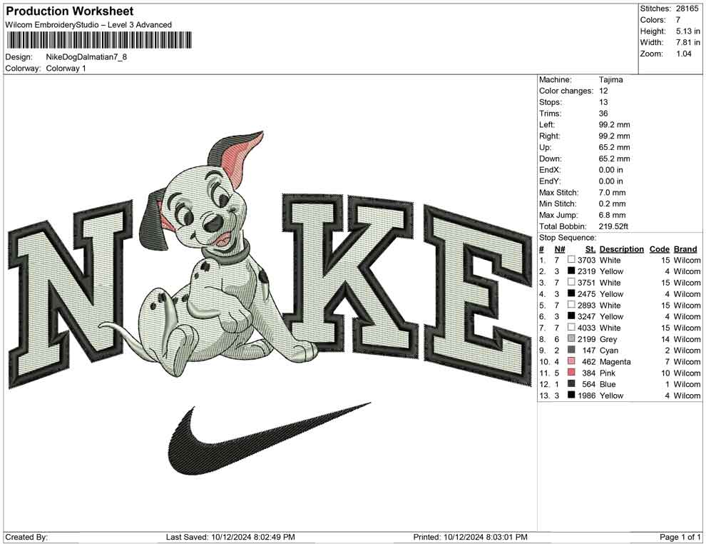 Nike Dog Dalmatian