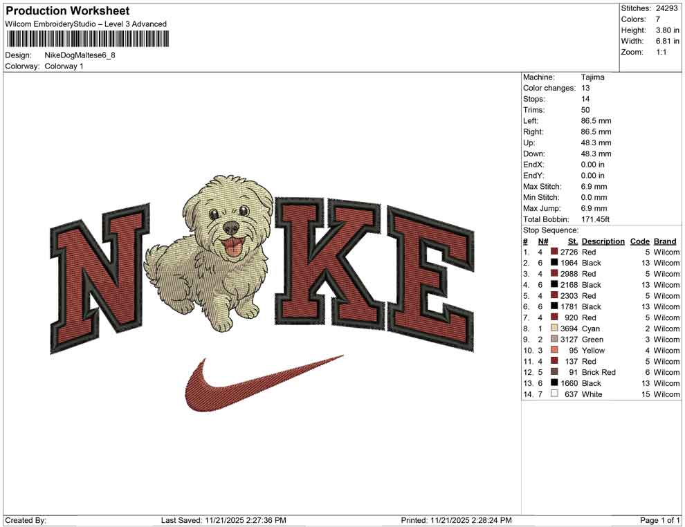 Nike Dog Maltese