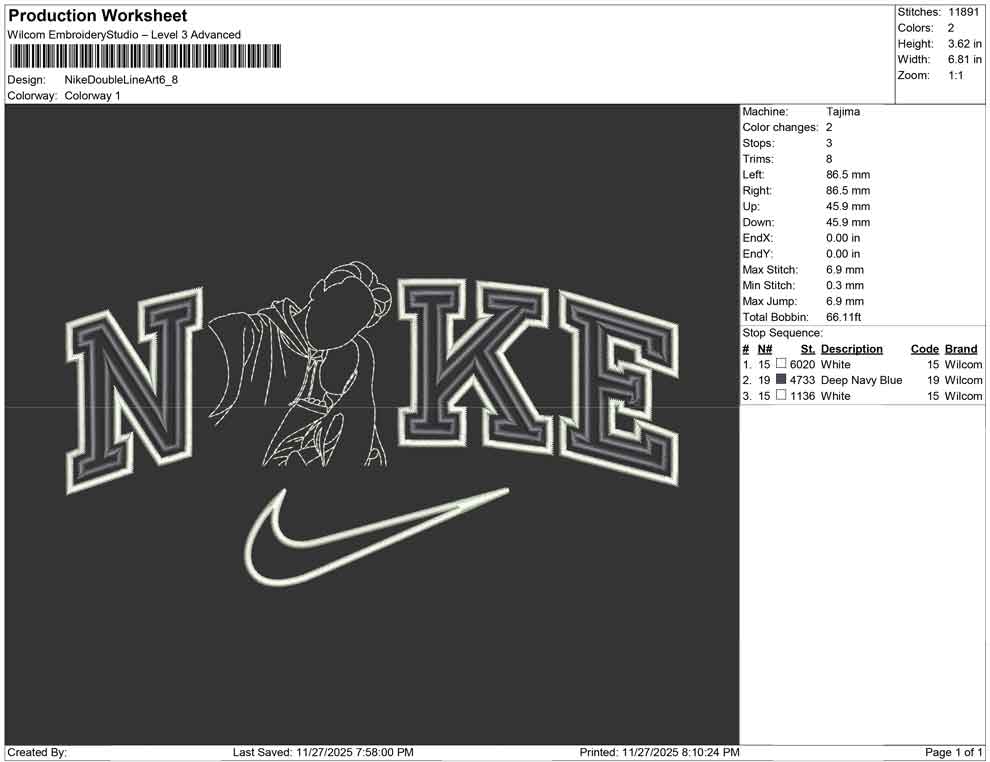 Nike Double Line Art