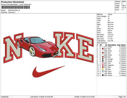 Nike Ferrari Car