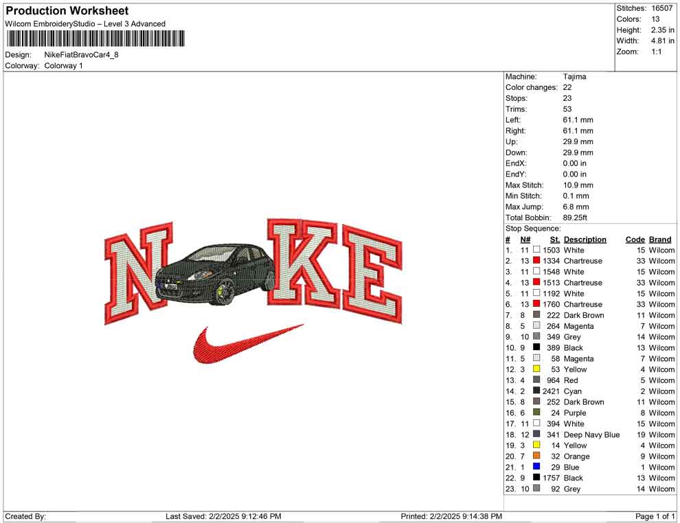 Nike Fiat Bravo Car