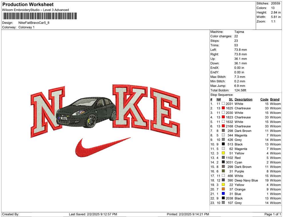 Nike Fiat Bravo Car