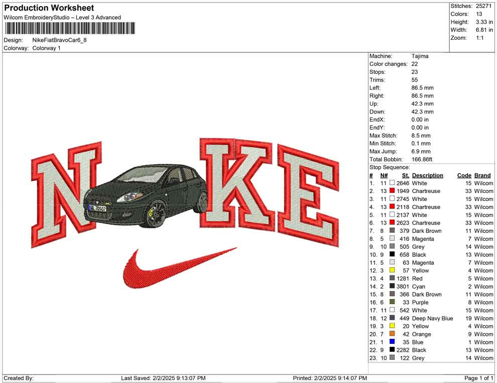 Nike Fiat Bravo Car