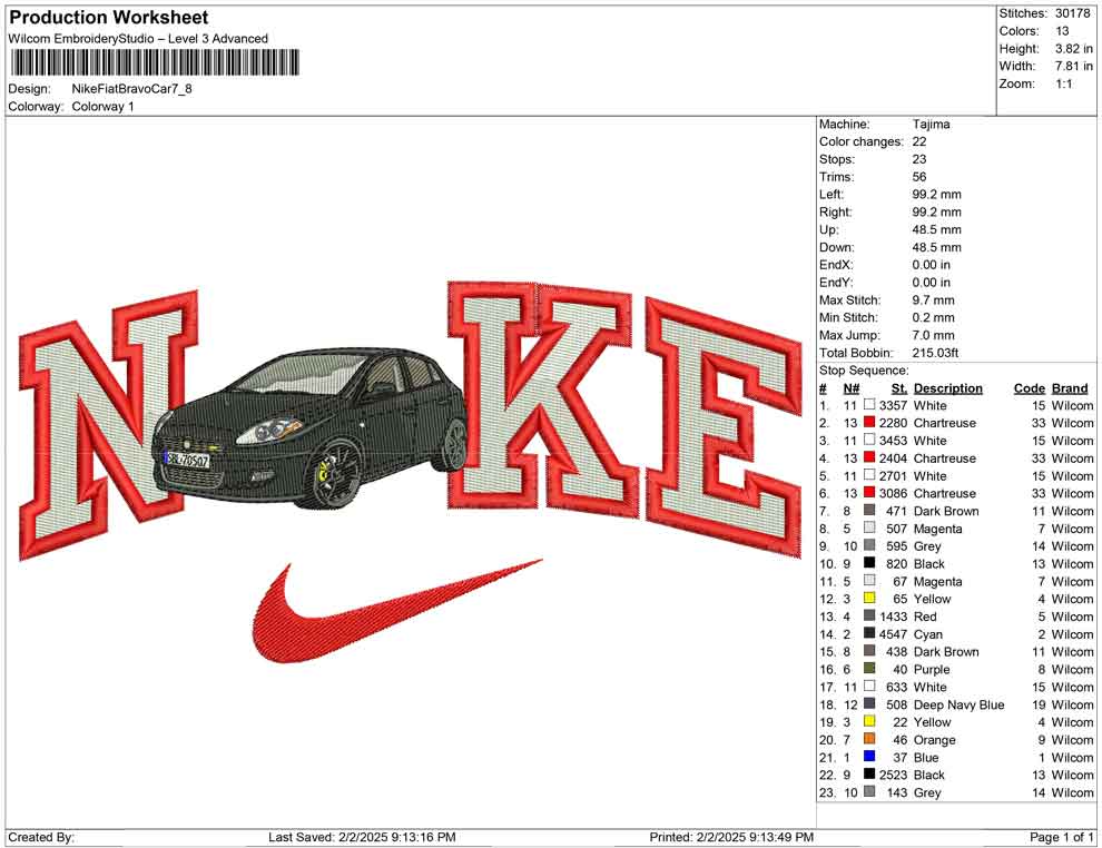 Nike Fiat Bravo Car