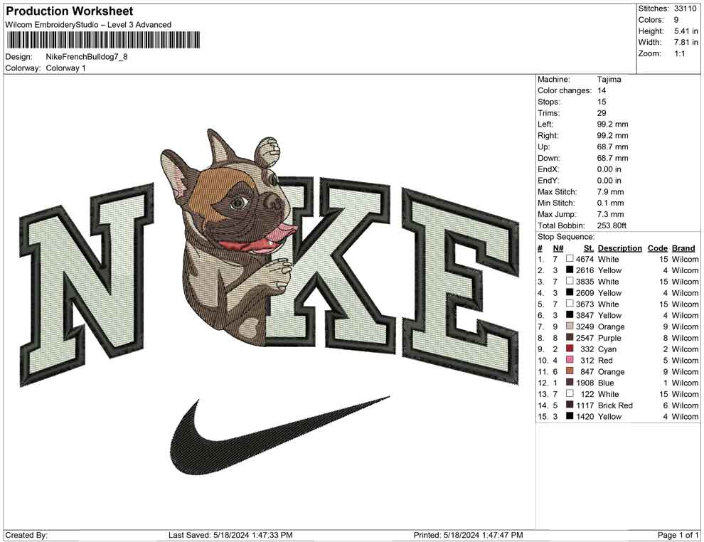 Nike French Bulldog