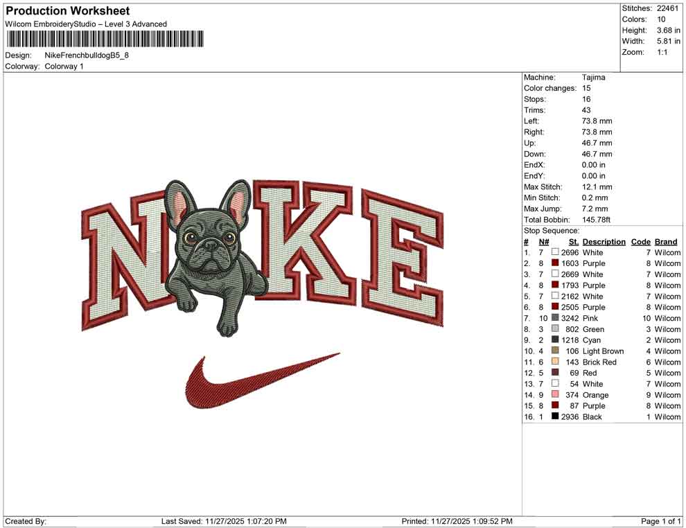 Nike French bulldog B