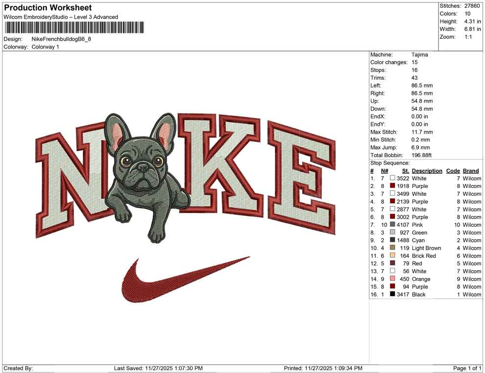 Nike French bulldog B