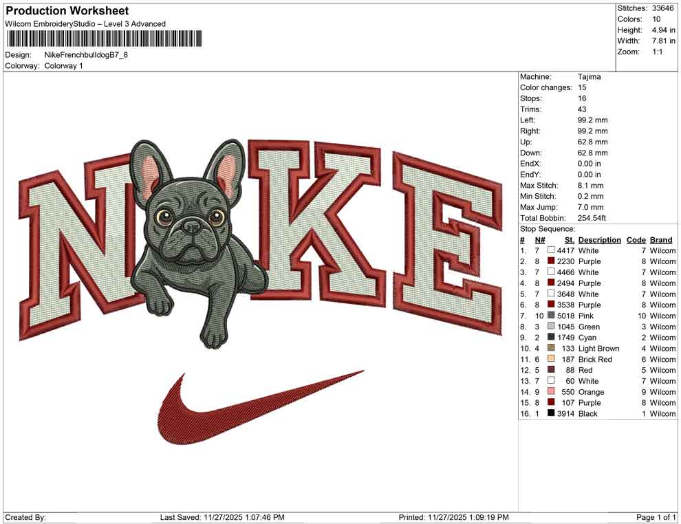 Nike French bulldog B