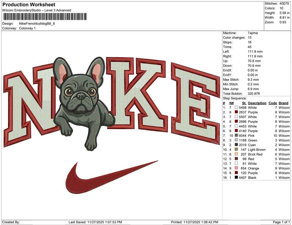 Nike French bulldog B