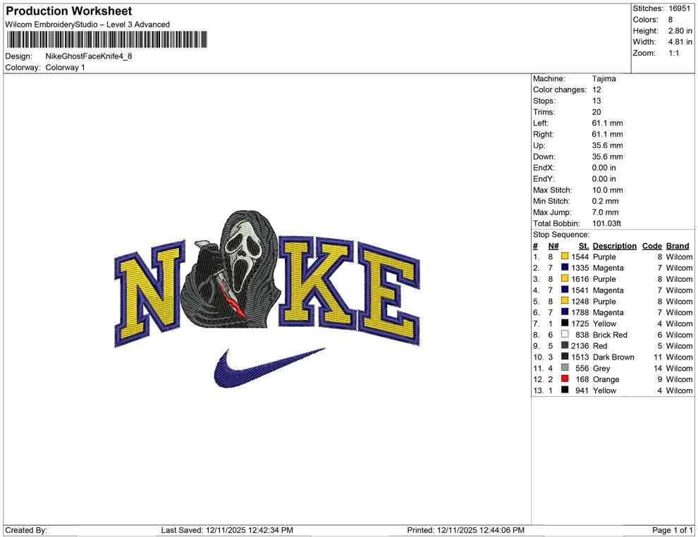 Nike Ghost Face Knife