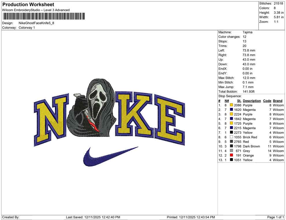 Nike Ghost Face Knife