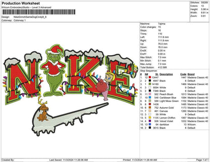 Nike Grinch Santa Dog Cindy