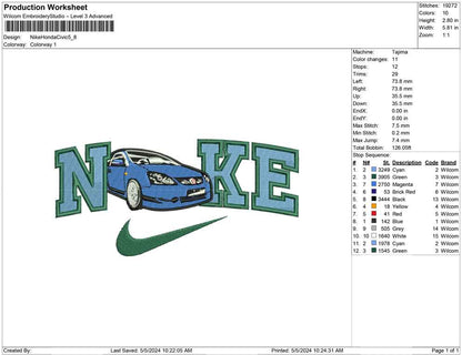 Nike Honda Civic