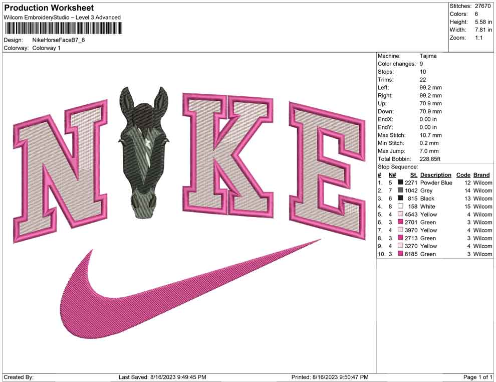 Nike Horse face B