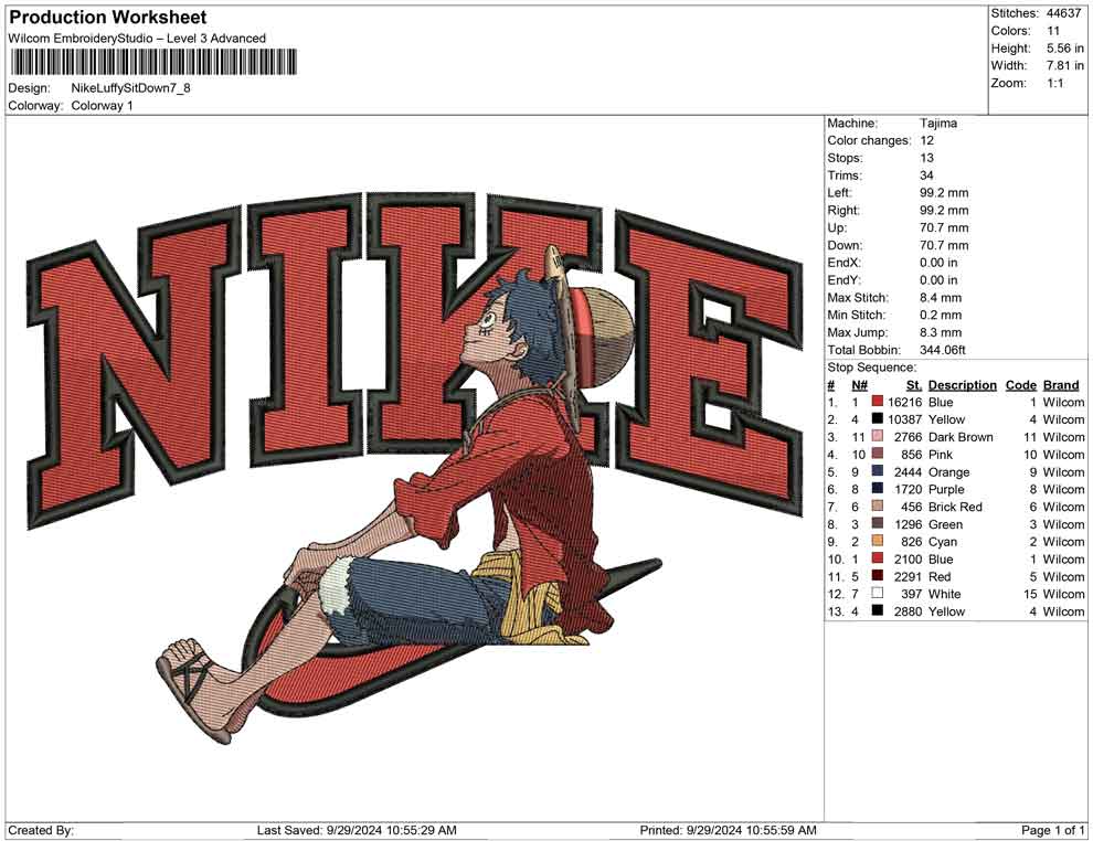 Nike Luffy Sit Down