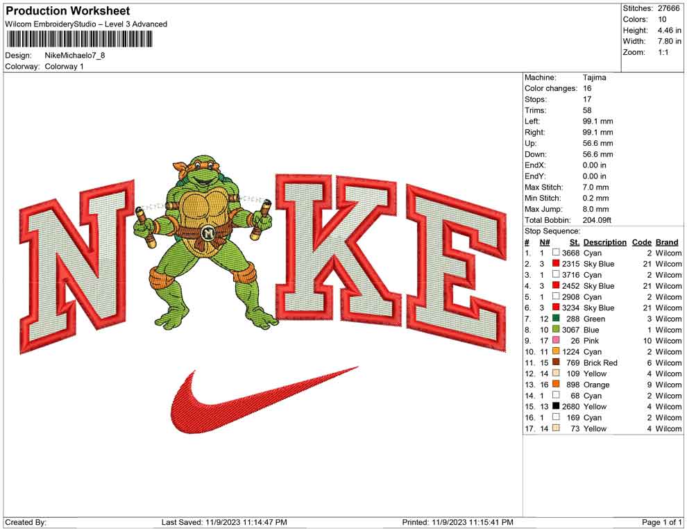 Nike michael ninja turtle