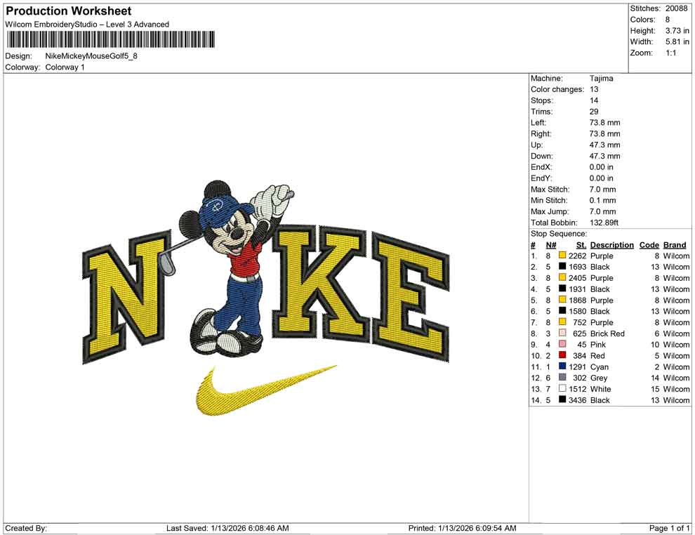 Nike Mickey Mouse Golf
