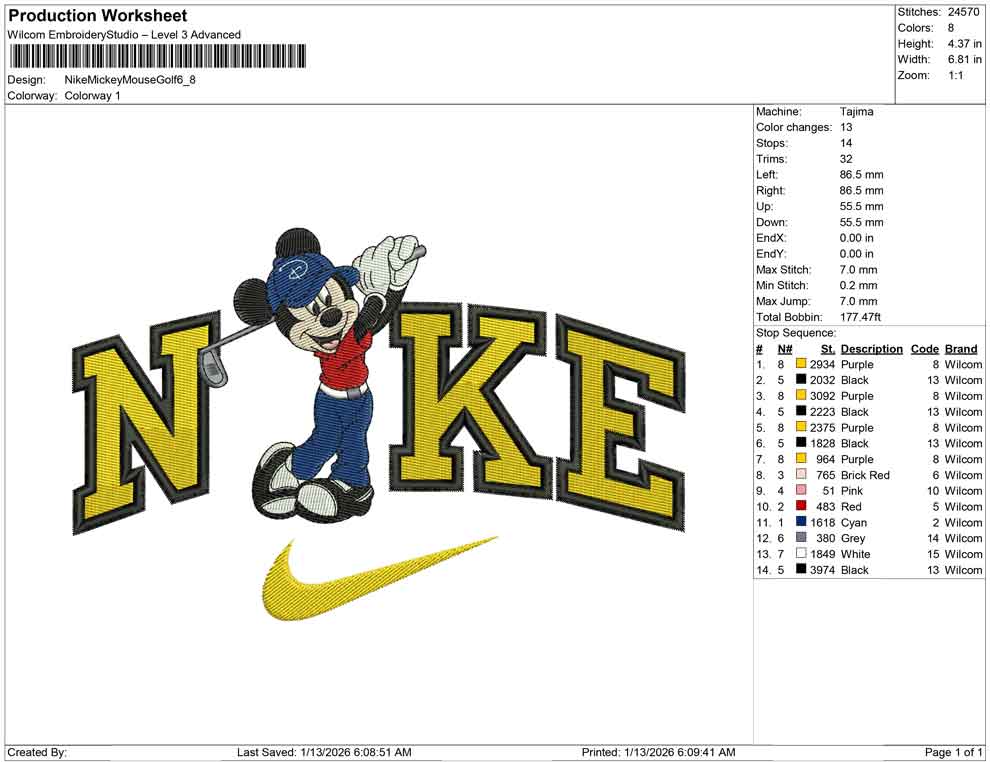 Nike Mickey Mouse Golf