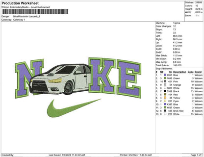 Nike Mitsubishi Lancer