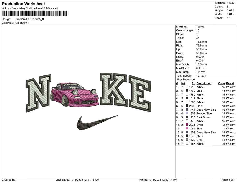 Nike pink car unique