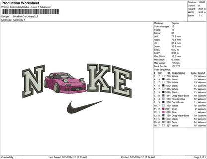 Nike pink car unique