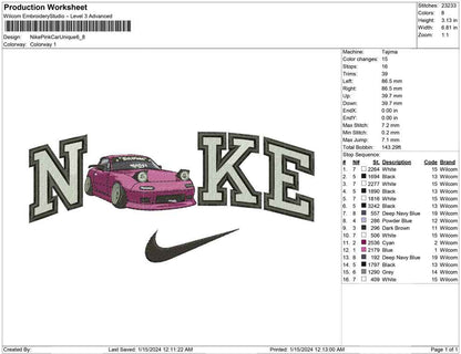 Nike pink car unique