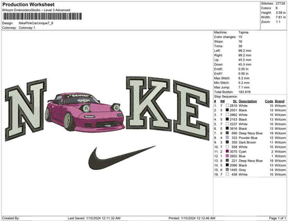 Nike pink car unique