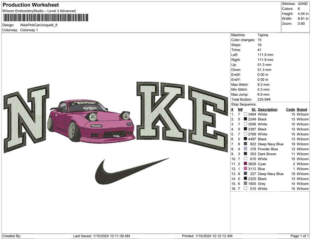 Nike pink car unique