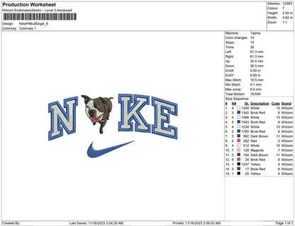 Nike pitbull dog