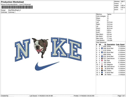 Nike pitbull dog