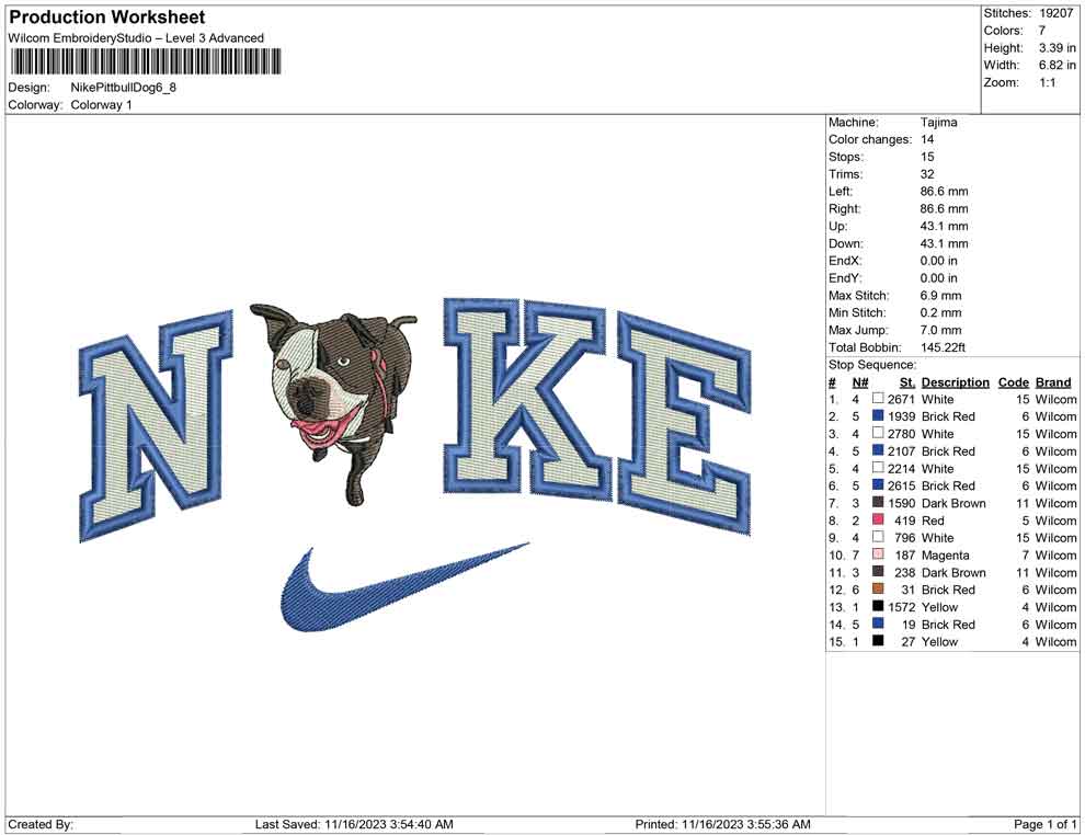 Nike pitbull dog