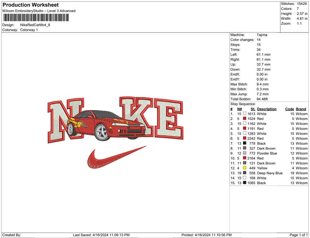 Nike Red Car Mc