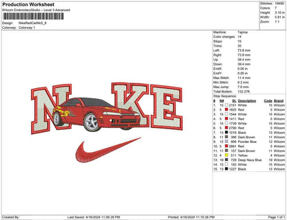 Nike Red Car Mc